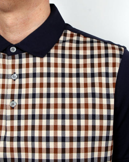 Aquascutum Dillon Club Karo-Poloshirt Marineblau/Vikuna