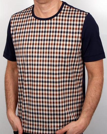 Aquascutum Thornton Club Check T-Shirt Vicuna