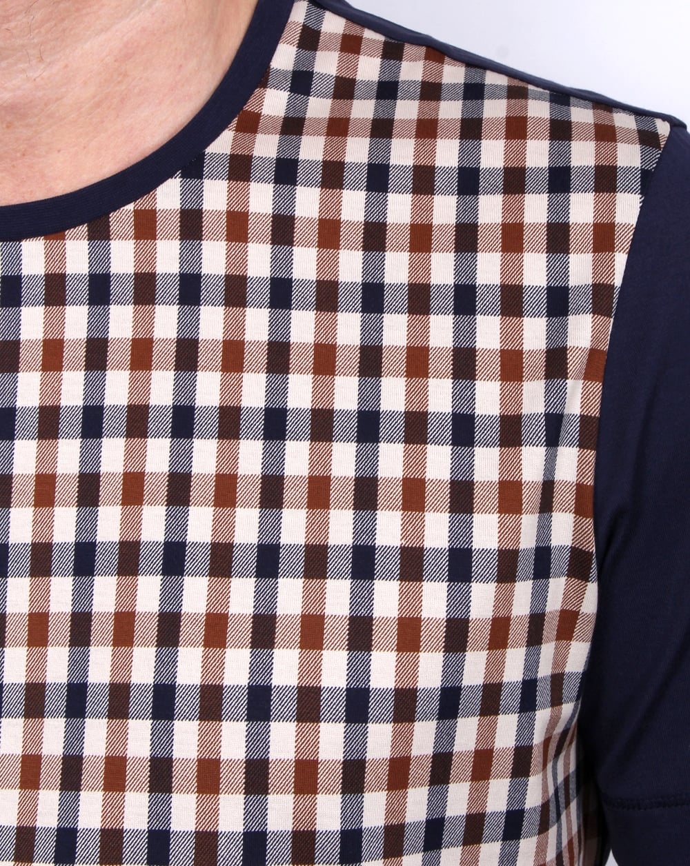 Aquascutum Thornton Club Check T-Shirt Vicuna