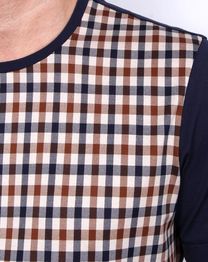 Aquascutum Thornton Club Check T-Shirt Vicuna