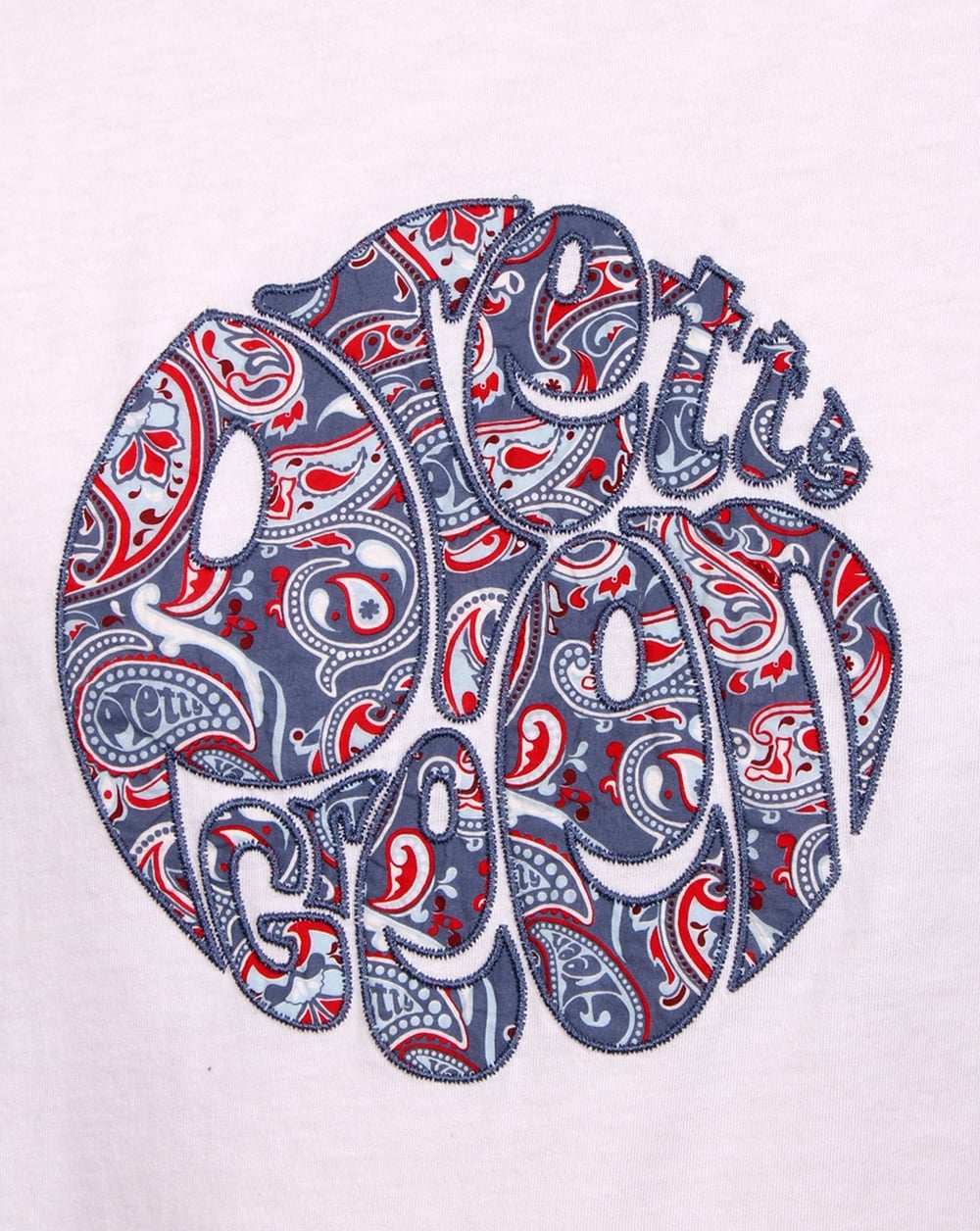 Pretty Green – Camley – T-Shirt mit Paisley-Applikation, Weiß