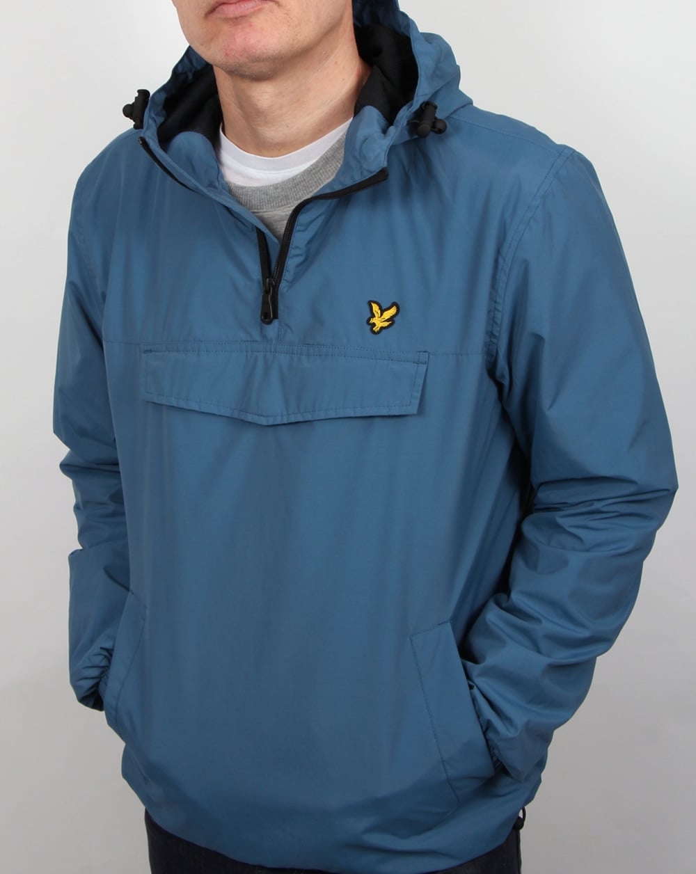 Lyle And Scott – Smock-Jacke mit Reißverschluss und viertellangem Reißverschluss, Hellblau