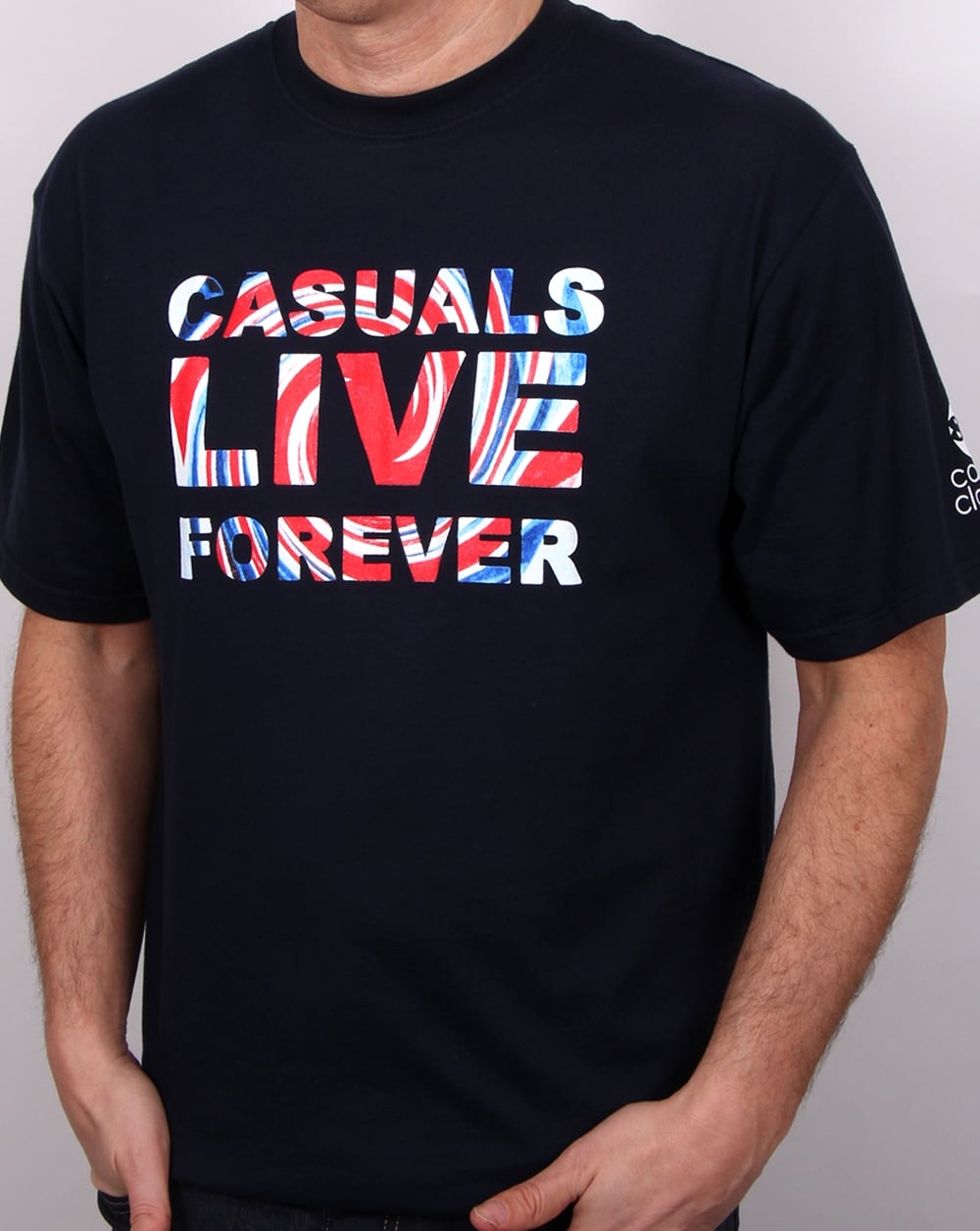 80er Casual Classics Live Forever T-Shirt Marineblau