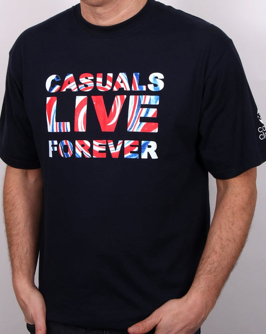 80er Casual Classics Live Forever T-Shirt Marineblau