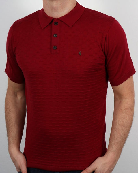 Gabicci Vintage Bennett Polo Shirt Deep Red