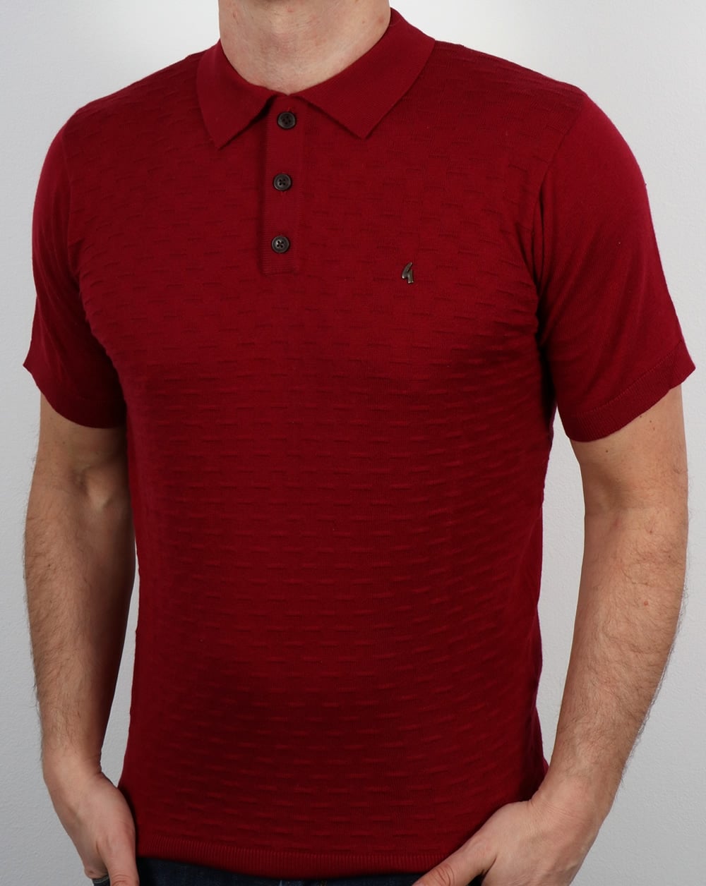 Gabicci Vintage Bennett Poloshirt Dunkelrot