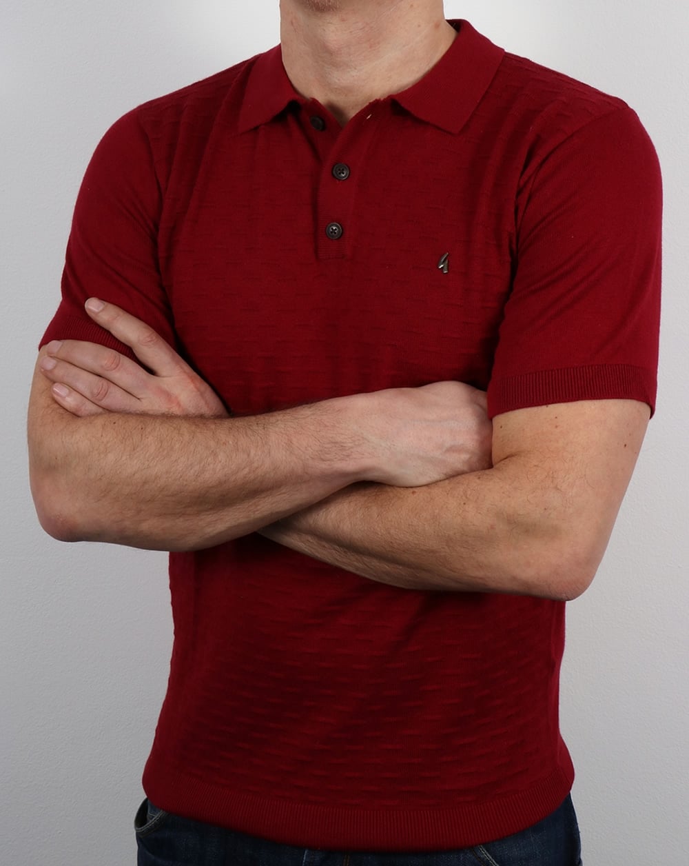 Gabicci Vintage Bennett Poloshirt Dunkelrot