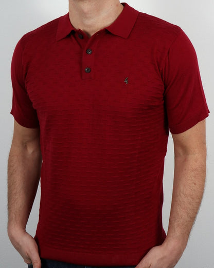 Gabicci Vintage Bennett Poloshirt Dunkelrot