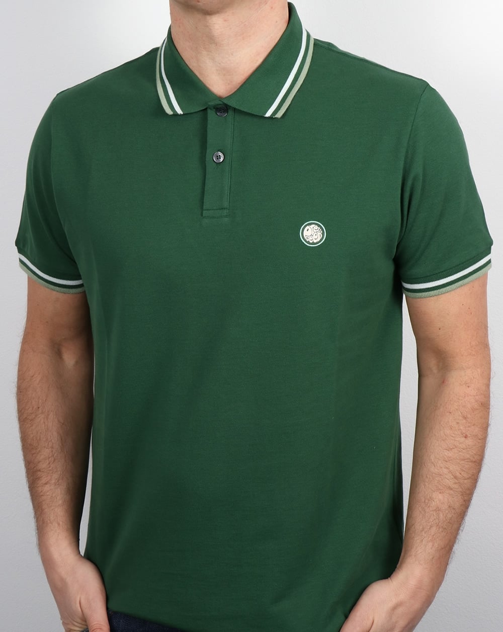 Pretty Green Poloshirt mit Streifen Dunkelgrün
