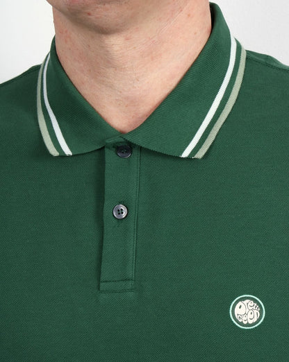 Pretty Green Poloshirt mit Streifen Dunkelgrün