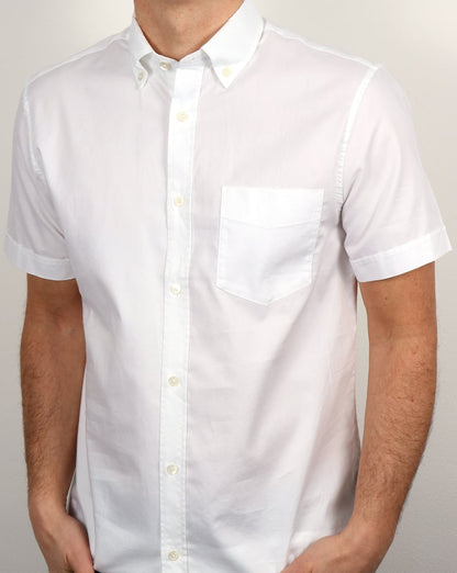 Aquascutum Ashford Oxford SS Hemd Weiß