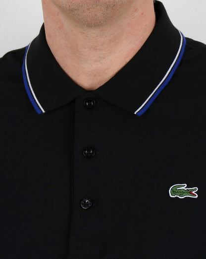 Lacoste Tipped Poloshirt Schwarz/Französischblau