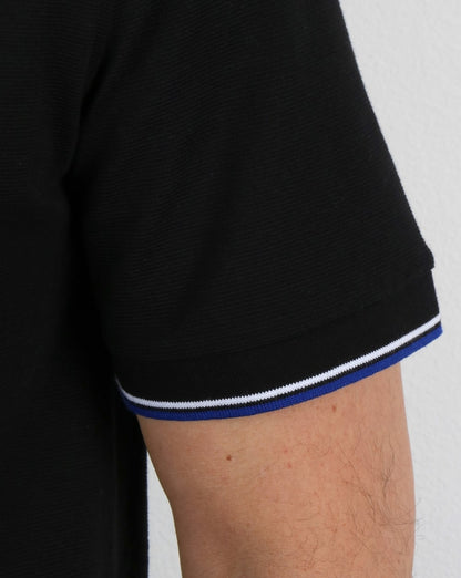Lacoste Tipped Poloshirt Schwarz/Französischblau
