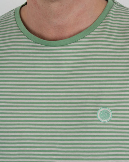 Pretty Green Gestreiftes Feeder T-Shirt Hellgrün