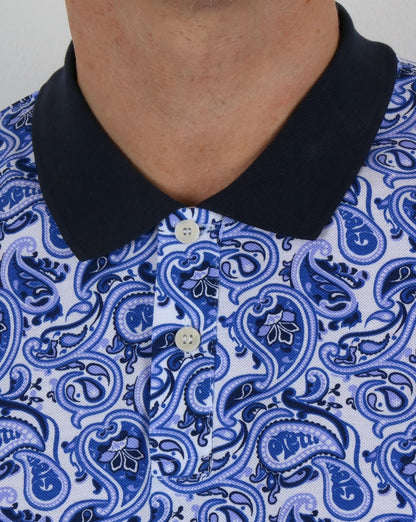 Pretty Green Caversham Paisley Poloshirt Blau