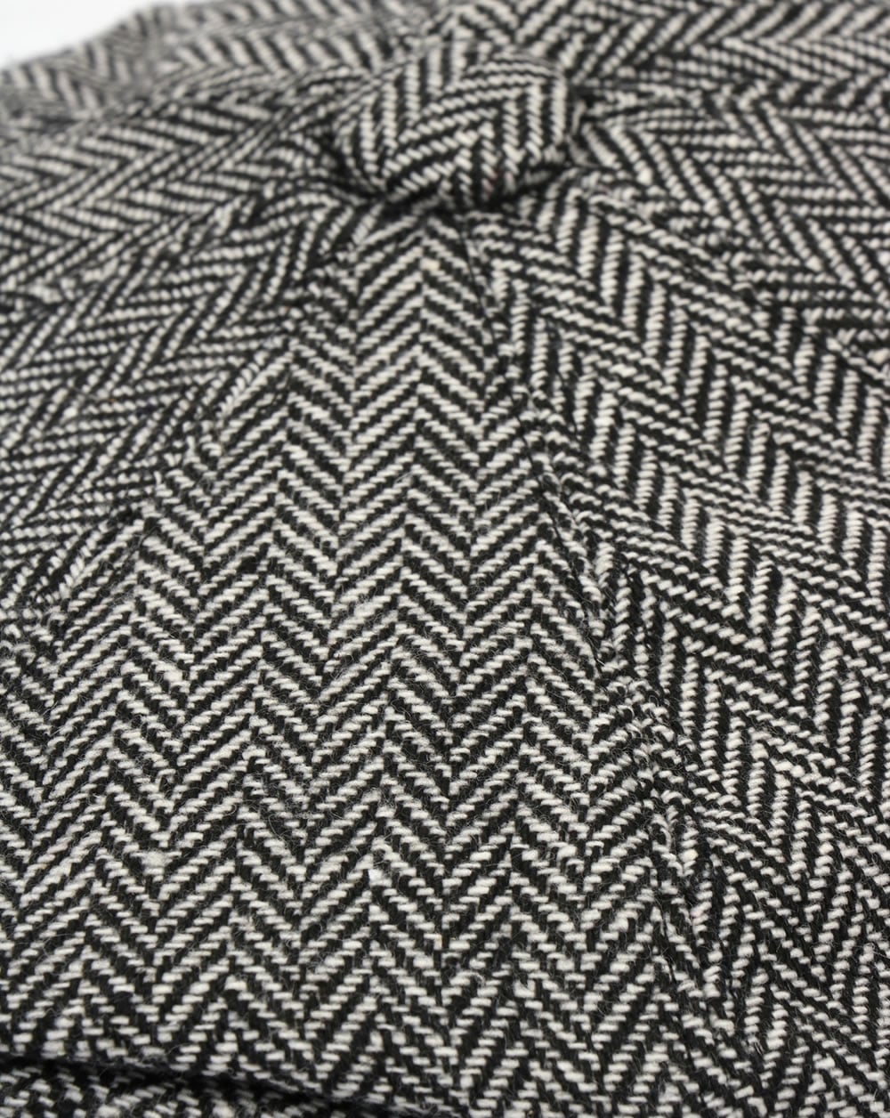 80er Casual Classics Fischgräten-Newsboy-Mütze Grau