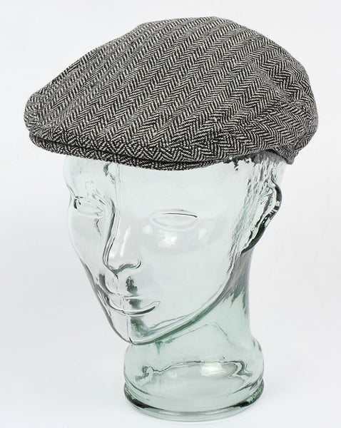 80s Casual Classics Herringbone Flat Cap Grey