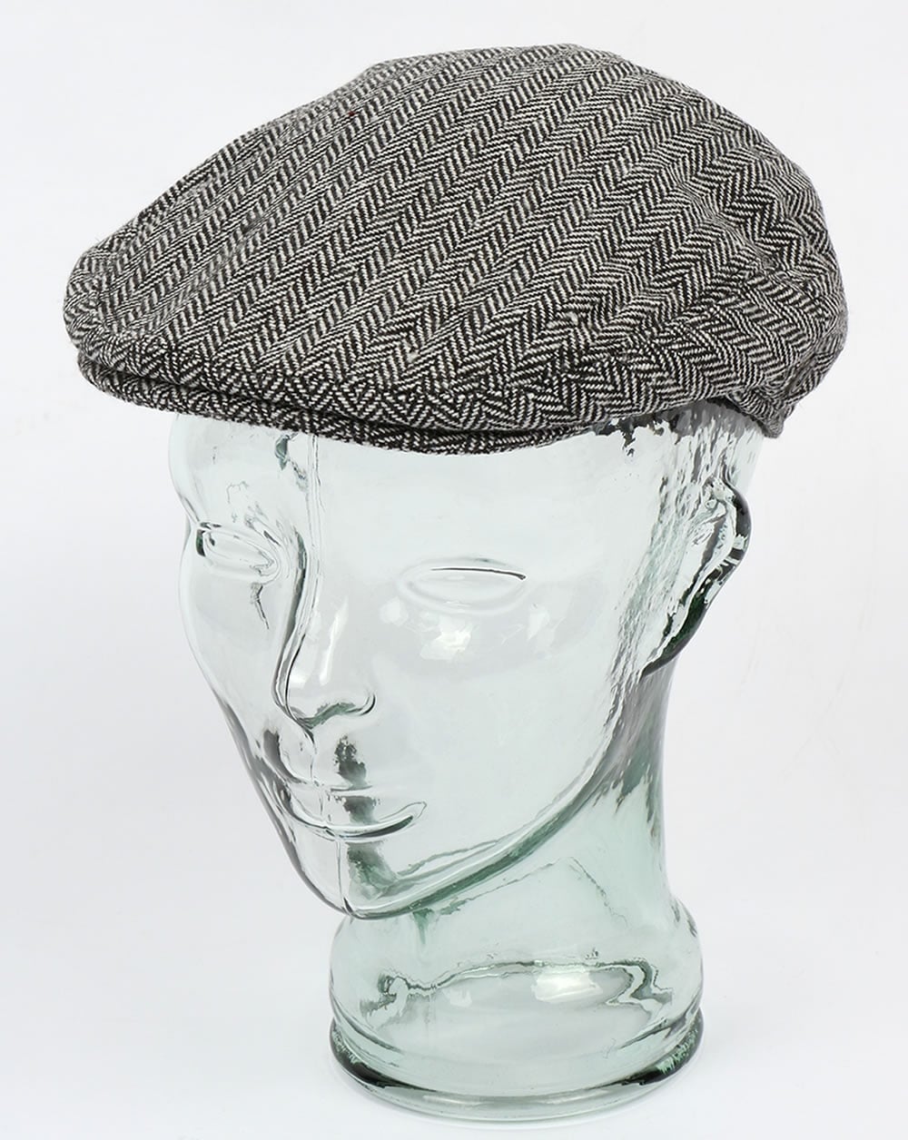 80er Casual Classics Schiebermütze mit Fischgrätenmuster Grau