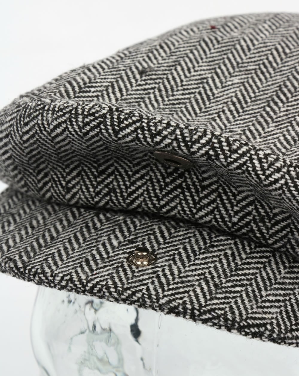 80er Casual Classics Schiebermütze mit Fischgrätenmuster Grau