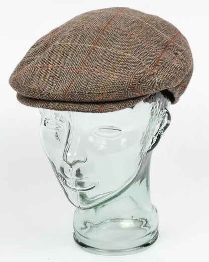 80er Casual Classics Tweed Schiebermütze Braun/Grau