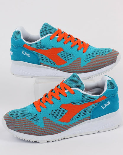 Diadora V7000 Weave Sneakers Cyanblau/Orange