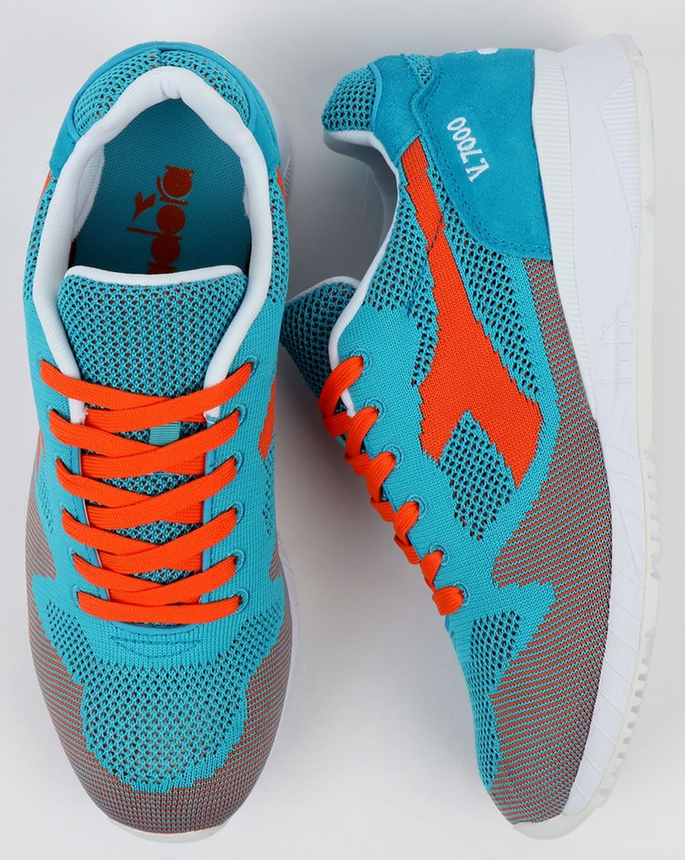 Diadora V7000 Weave Sneakers Cyanblau/Orange