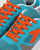 Diadora V7000 Weave Trainers Cyan Blue/Orange