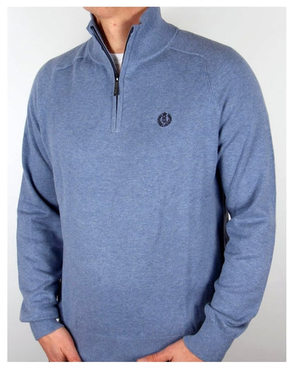 Henri Lloyd Strickpullover mit halbem Reißverschluss, Frostblau