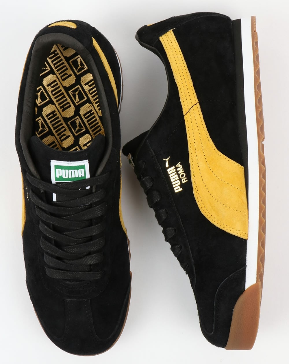 Puma Roma Trainers Black/Yellow