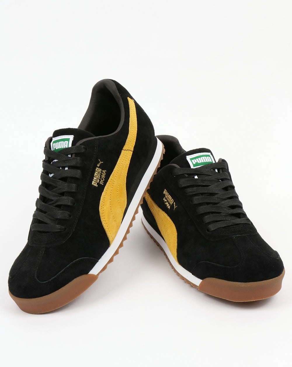 Puma Roma Trainers Black/Yellow