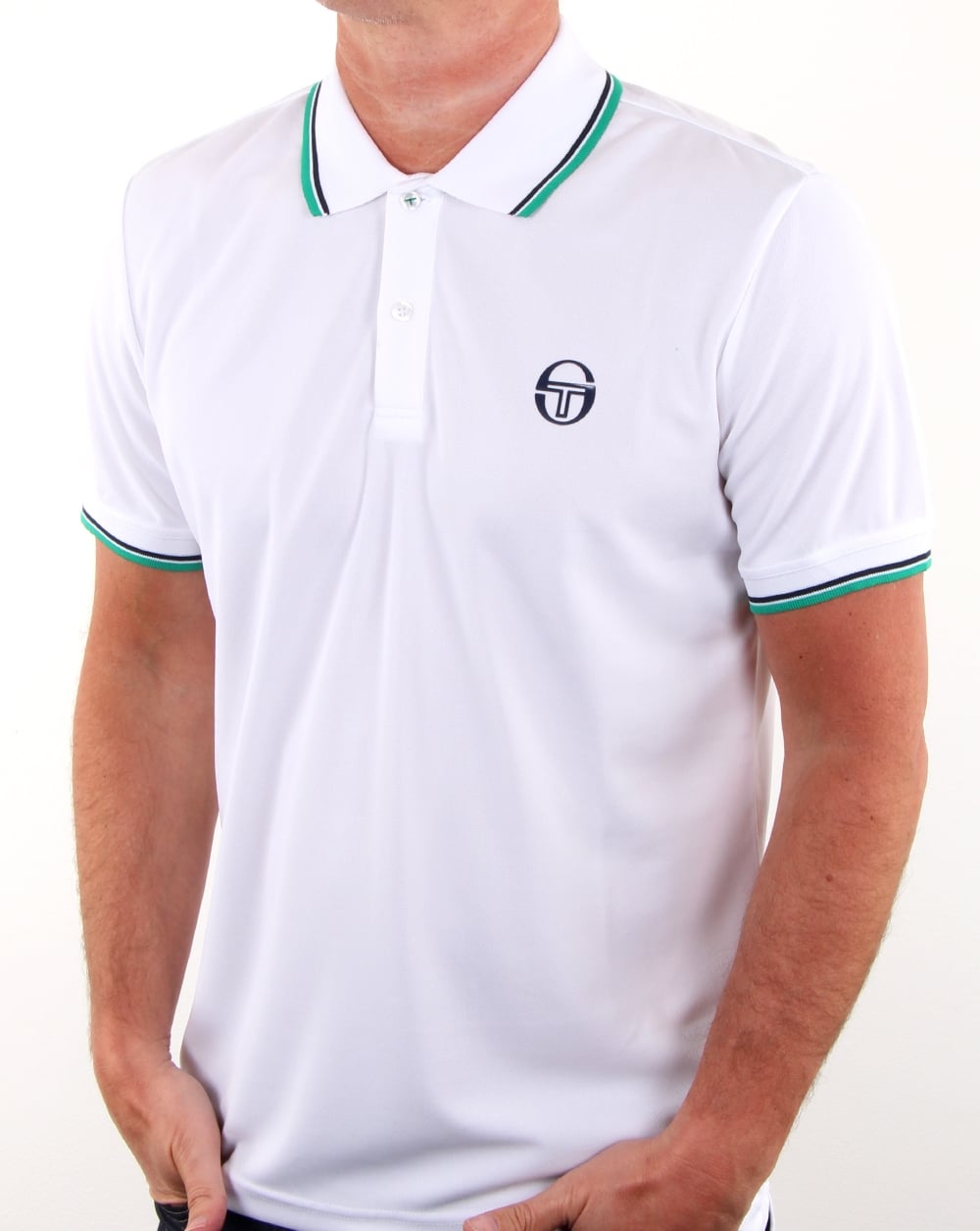 Sergio Tacchini Reed Poloshirt Weiß/Marineblau
