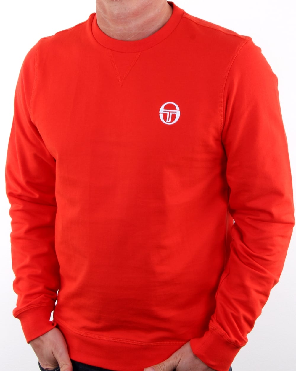 Sergio Tacchini Logo Sweatshirt Feuriges Rot/Weiß
