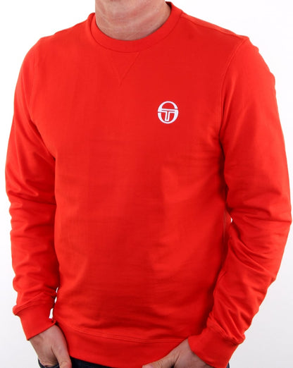 Sergio Tacchini Logo Sweatshirt Feuriges Rot/Weiß