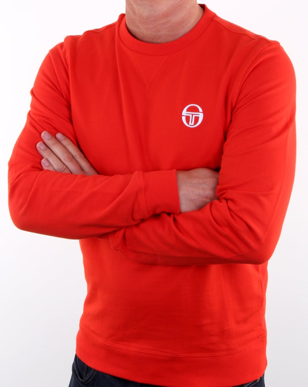 Sergio Tacchini Logo Sweatshirt Feuriges Rot/Weiß