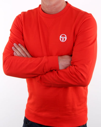 Sergio Tacchini Logo Sweatshirt Feuriges Rot/Weiß