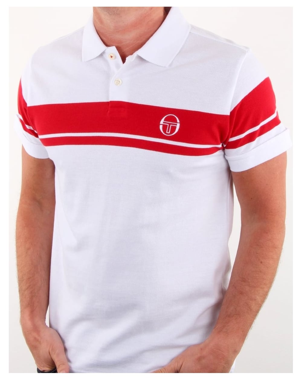 Sergio Tacchini Young Line Poloshirt Weiß/Rot
