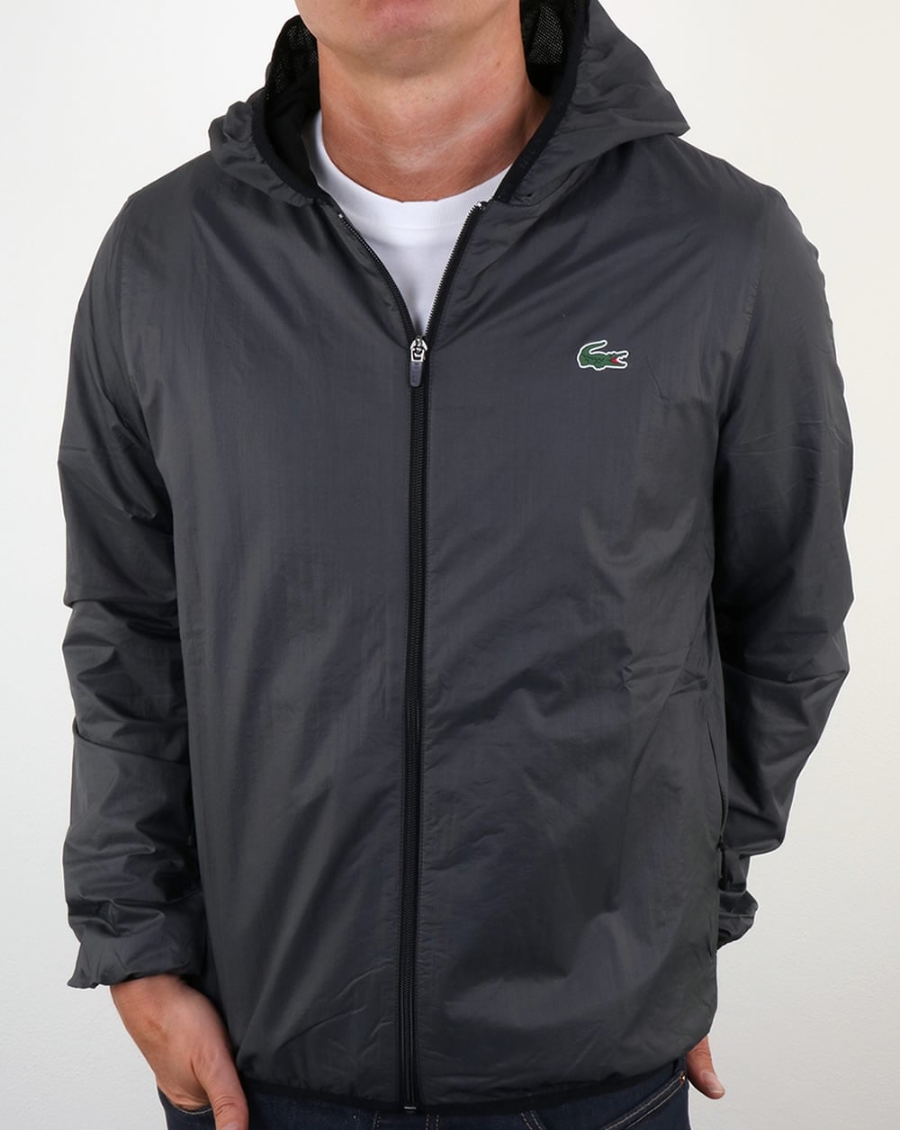 Lacoste Hooded Jacket Black/Charcoal