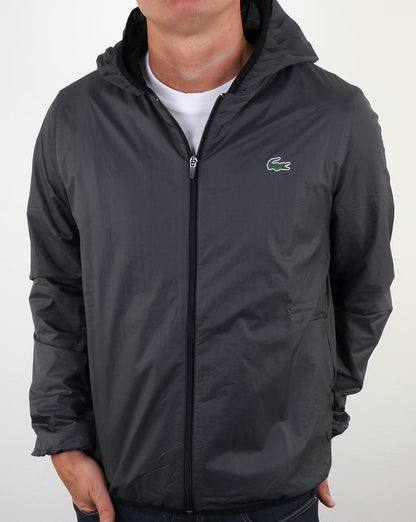 Lacoste Kapuzenjacke Schwarz/Anthrazit