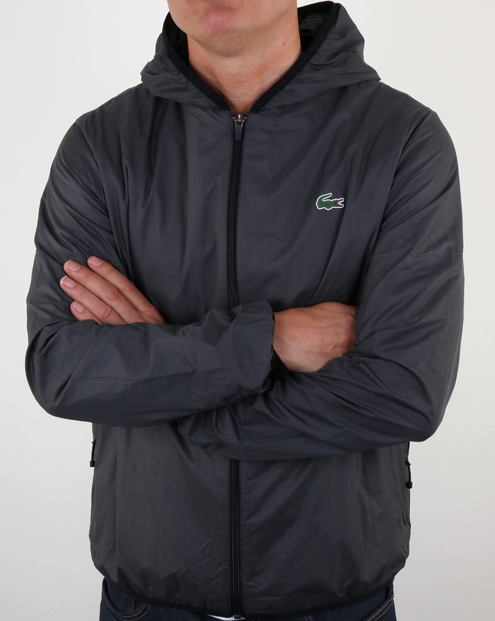 Lacoste Kapuzenjacke Schwarz/Anthrazit