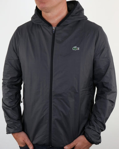 Lacoste Kapuzenjacke Schwarz/Anthrazit