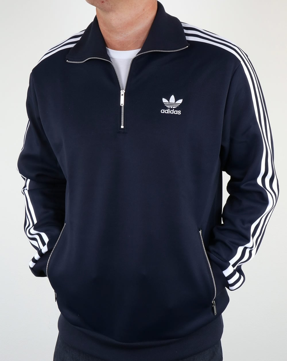 Adidas Originals – Trainingsoberteil im Stil der 90er mit halbem Reißverschluss in Marineblau
