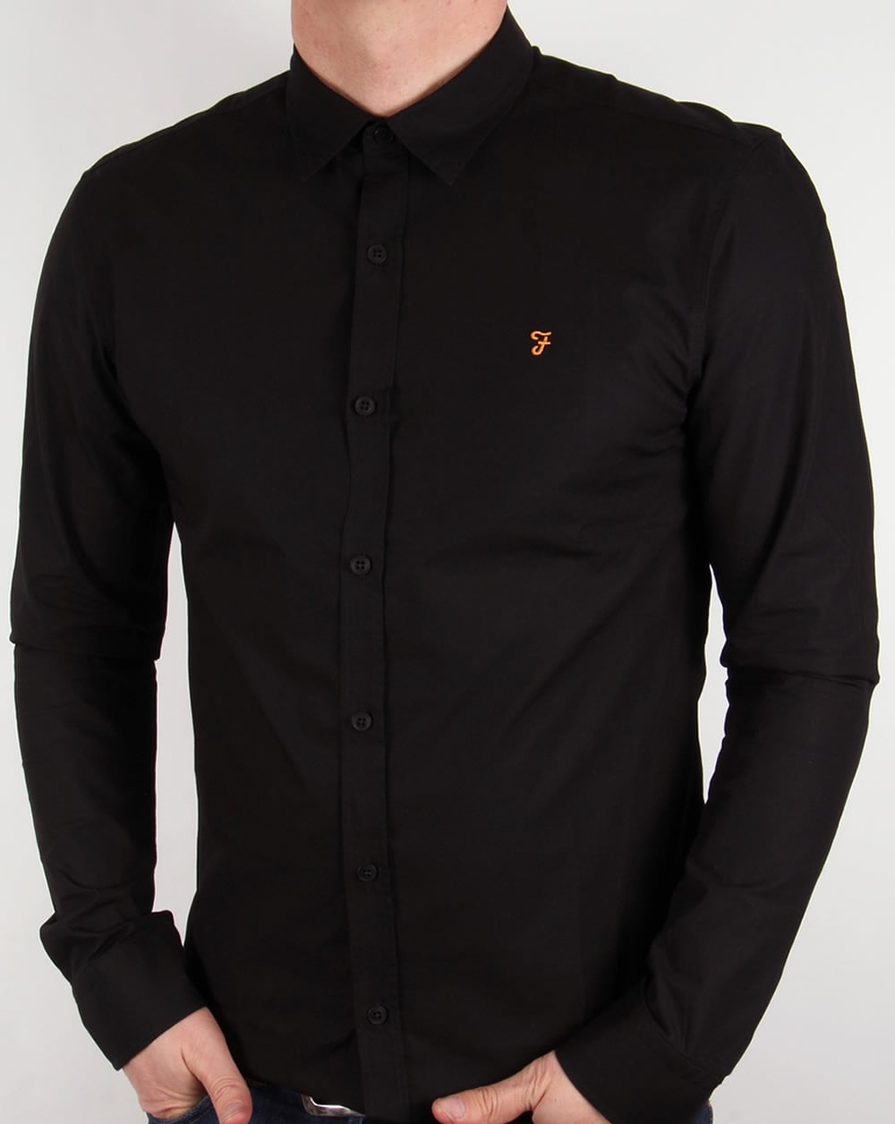 Farah Larch Slim Fit Hemd Schwarz