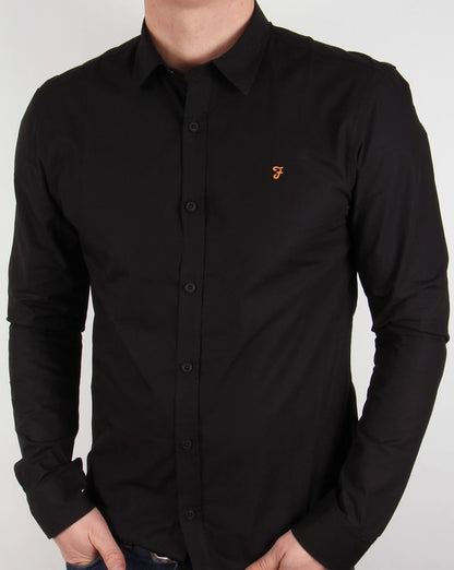 Farah Larch Slim Fit Hemd Schwarz