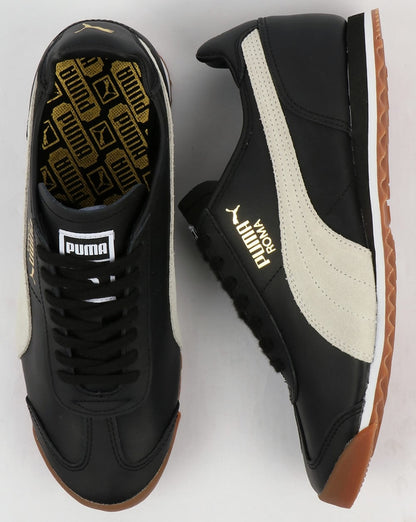 Puma Roma Leder-Sneaker im 80er-Jahre-Stil Schwarz/Weiß