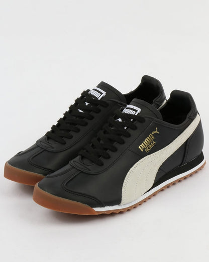 Puma Roma Leder-Sneaker im 80er-Jahre-Stil Schwarz/Weiß