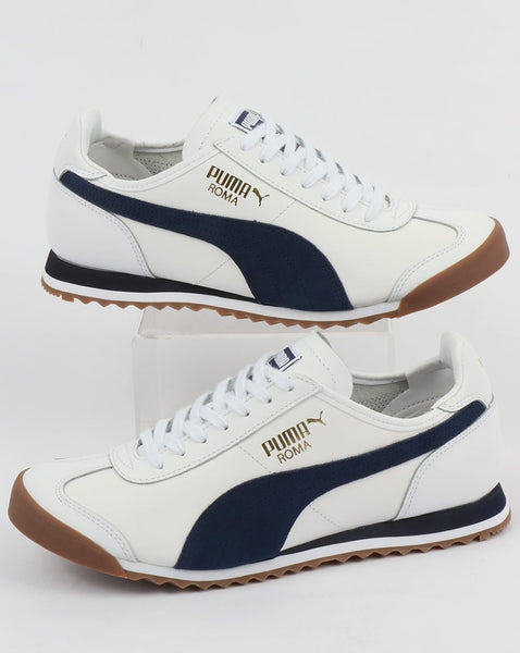Puma Roma Leather 80s Trainers White/Navy