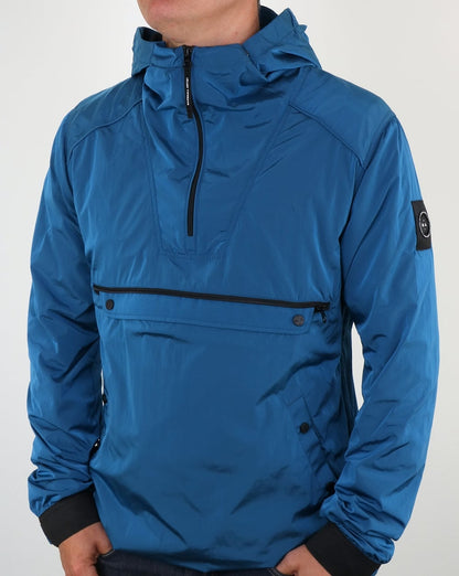Marshall Artist Liquid Nylon Half Zip Jacke Cyan