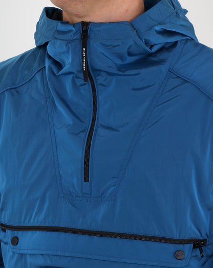 Marshall Artist Liquid Nylon Half Zip Jacke Cyan