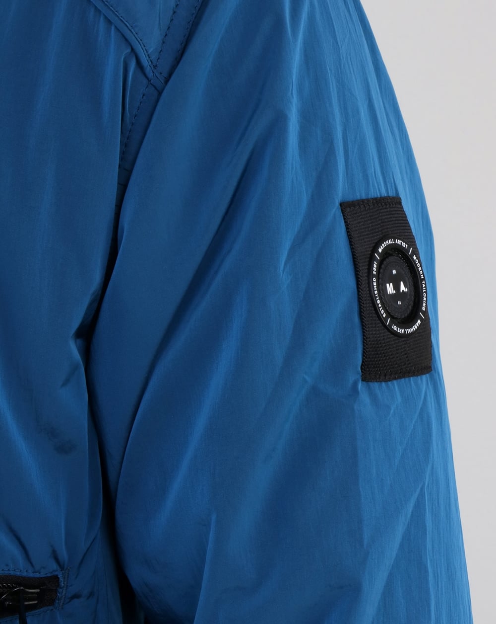 Marshall Artist Liquid Nylon Half Zip Jacke Cyan
