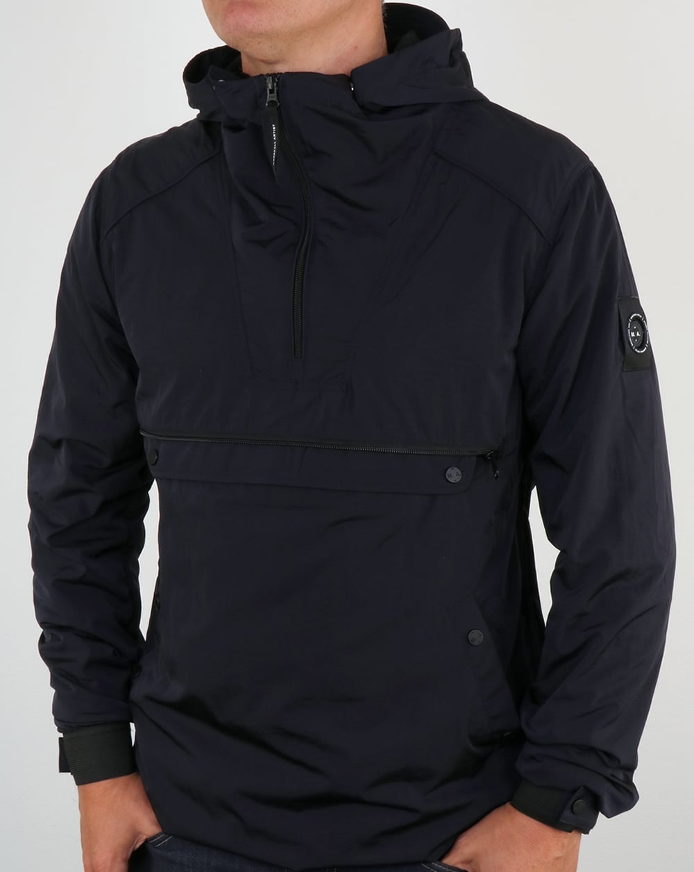 Marshall Artist Liquid Nylon Half Zip Jacke, Marineblau